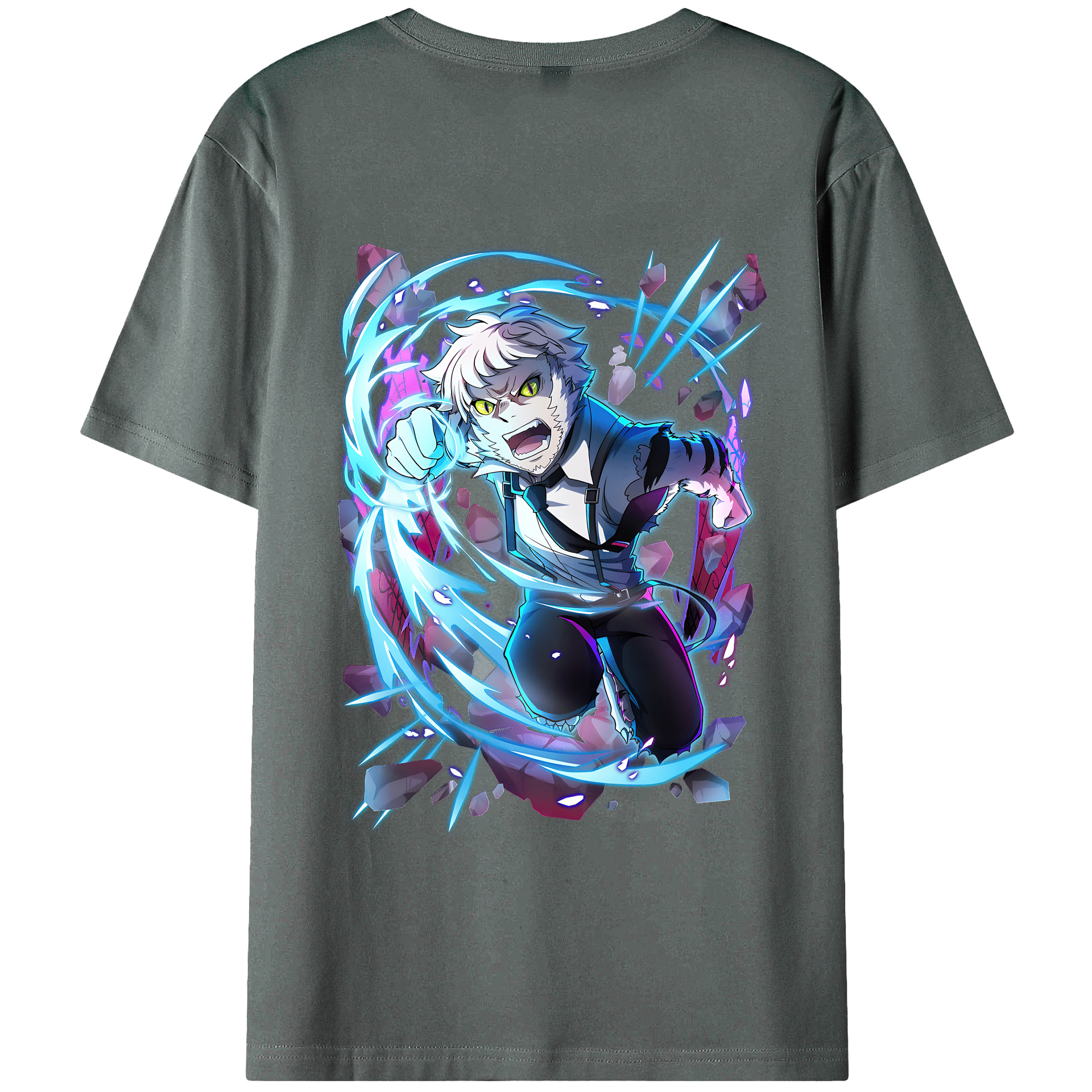 （画像用） 文豪ストレイドッグス Bungo Stray Dogs 綿100％ メンズ半袖Tシャツ（バックプリント） 通気性
